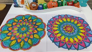 How To Draw Rangoli Designs Step By Step On Paper| Mandala Art | Live