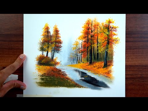 I missed oil pastels, so I created a landscape art using dong-a