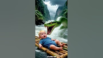 "Will This Baby Survive? Giant Snake Attack! | AI Short Video"#ai #funny #cute #cuteanimals #cartoon
