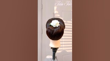 Kiểu búi tóc đi tiệc nhanh gọn, chỉ mất 5 phút thực hiện💋 #tocxinh #hairstyle #simplehairstyle