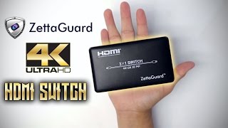 FosPower HDMI + MHL 4-In 2-Out Matrix Switch Splitter with Optical & L/R Audio Output Support 4K x 2K@30Hz & ARC US Plug 4K HDMI Switch Unboxing (Zettaguard ZW310)