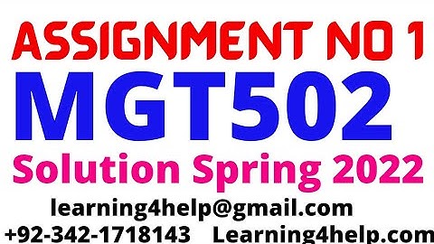 MGT502 Assignment 1 2022 mgt502 assignment 1 solution 2022 mgt502 assignment no 1 2022