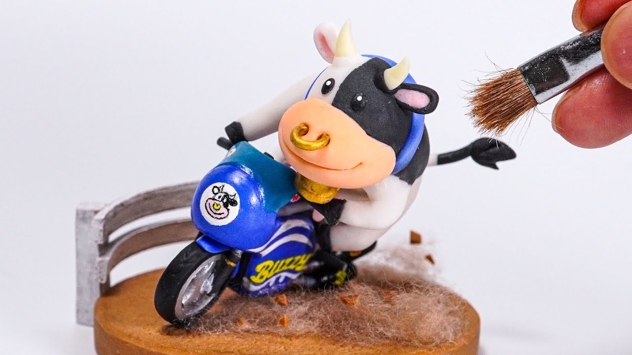 DIY Cow (Mario Kart World) - Polymer Clay Tutorial - YouTube