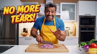 10 Second Hack: No More Tears! 🧅 Ab rona nahi aayega! Pyaaz kaat-te waqt rona band! 😭  