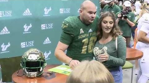 USF Football Legends Model new adidas uniforms