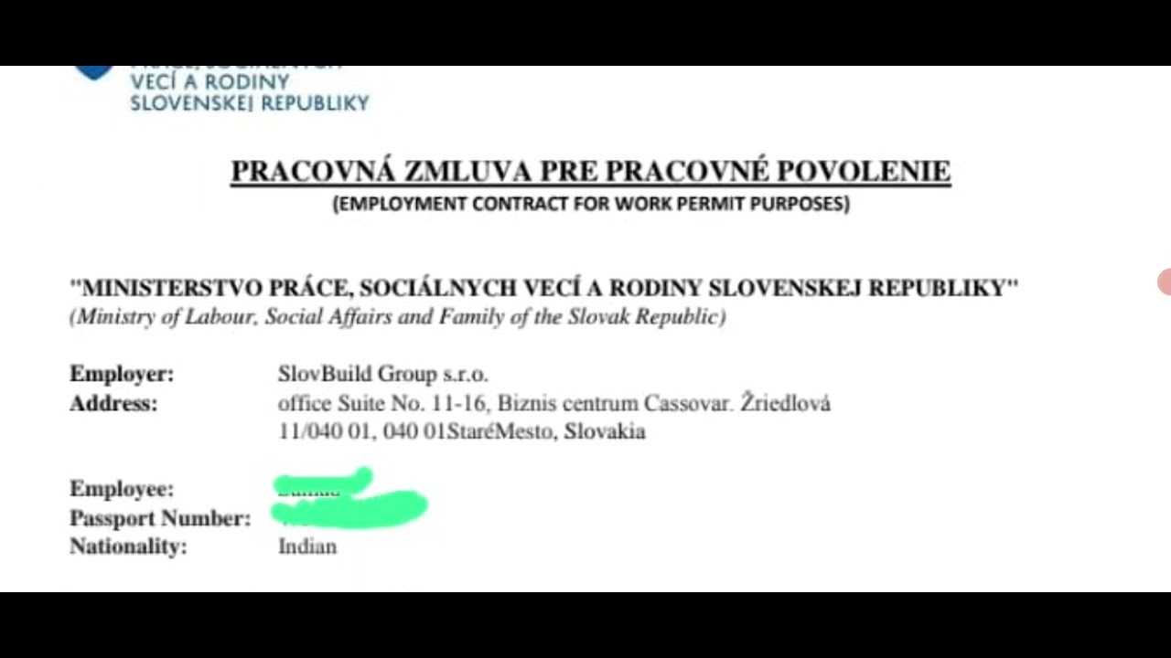 How to check Slovakia Work Contract for National D Visa 2026? Slovakia D Visa. Youtube.