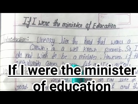 essay on if i were education minister