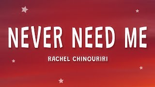 Rachel Chinouriri - Never Need Me (Lyrics)