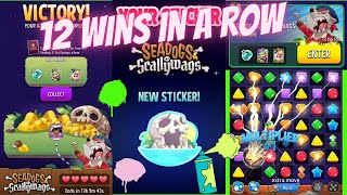 12 WINS in a Row, Crazy Victory, Adventure Seadogs Scallywags, Moves Multiplier, Match Masters