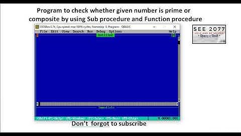Program to check whether given number is prime or composite by using Sub and Function procedure