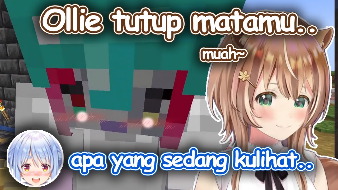 Pekora yang terkejut melihat adegan Risu fan service ke Ollie [ HoloID Clips ]