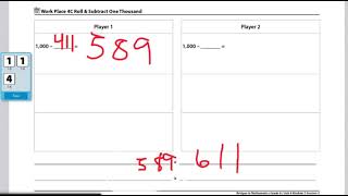 Gr4 WP 4C Roll   Subtract One Thousand