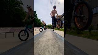POV: RIDING WITH BRO! Let’s go! #skatepark #bmx #amersham #rockstarenergy #tandem #grinding