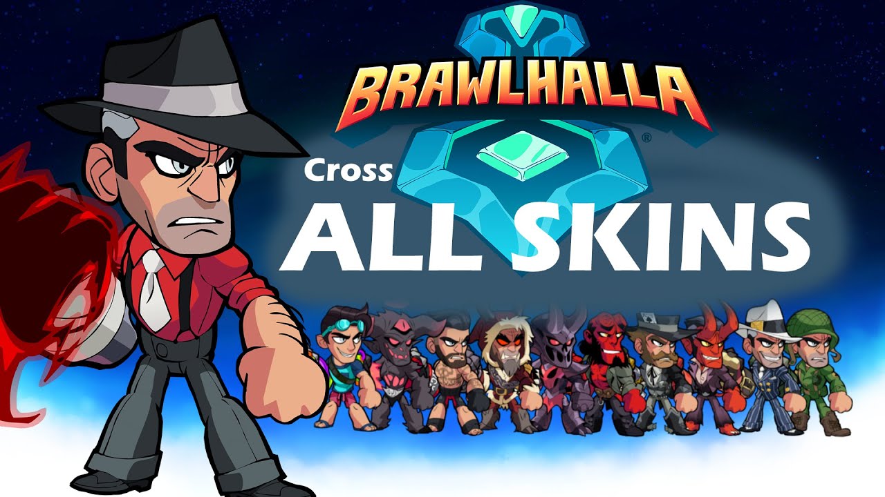 brawlhalla, cross, all skins.