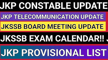 jkp constable update | jkp telecommunication update | jkssb exam calendar 2025 | jkssb update today