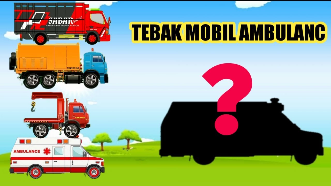 Tebak gambar mobil truk, mobil bus,mobil ambulance mobil polisi - YouTube