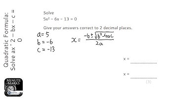 Quadratic Formula: Solve ax^2 – bx – c = 0 (Grade 7) - OnMaths GCSE Maths Revision