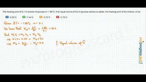 The freezing point of 0.1 M solution of glucose