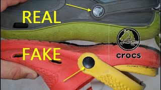 Crocs clogs real vs fake review. How to spot fake crocs shoes