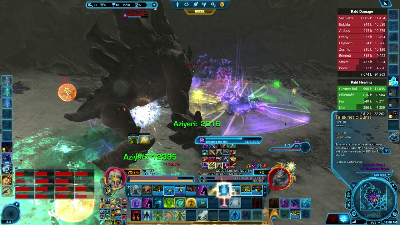 SWTOR Colossal Monolith Ziost Operation Boss Progress and Kill