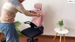 HOKIPO Office Chair Cover with Headrest Cover | Stretchable Computer Desk Chair Seat Covers