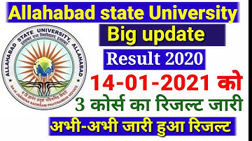 Allahabad state University Result 2020 || Result News today || Ba Bsc Bcom Ma MSC Mcom result 2020 |