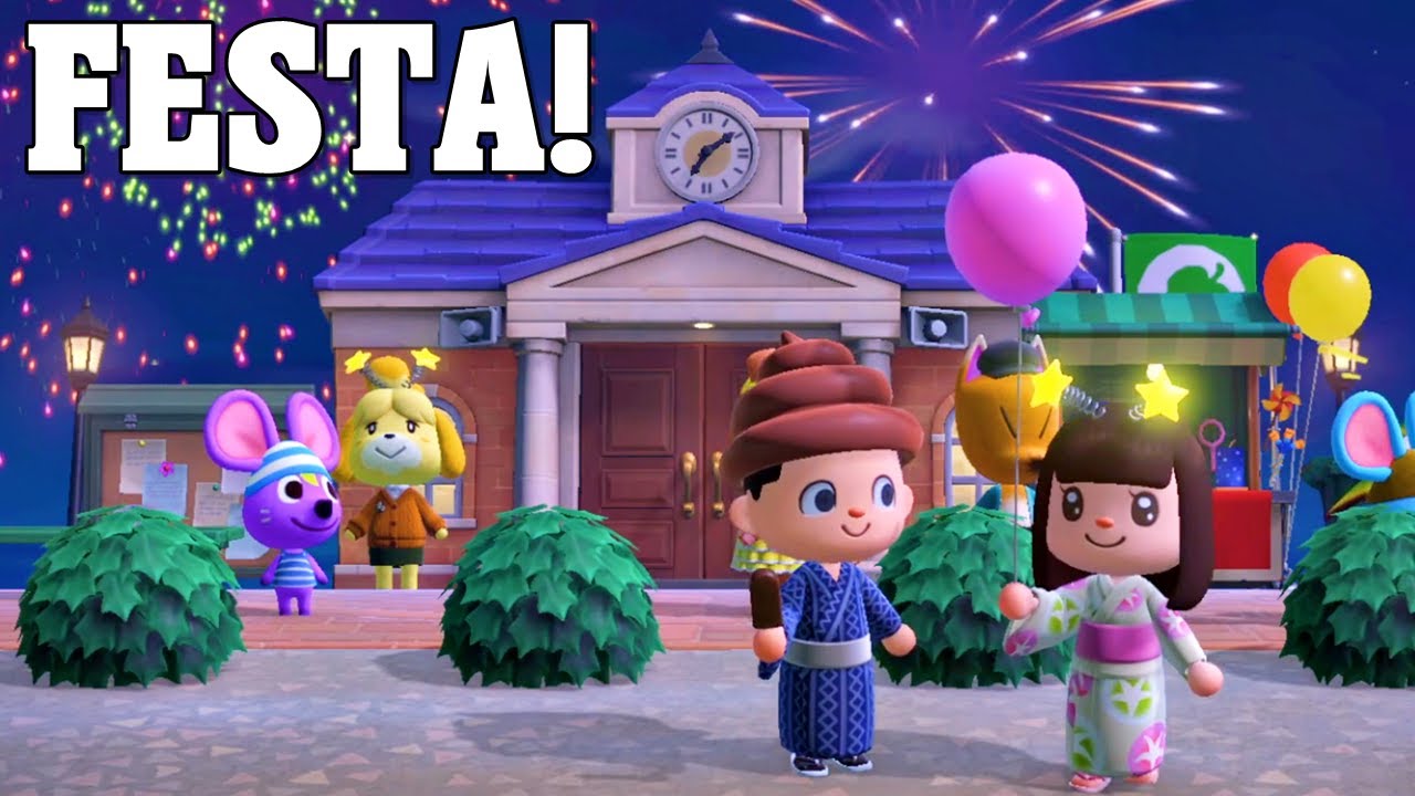 FESTA FOGOS DE ARTIFÍCIO E DESAFIO DO LABIRINTO Animal Crossing New Horizons