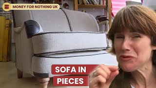 Smashed 1970s Sofa Rescued From Walsall Skip | Money For Nothing UK