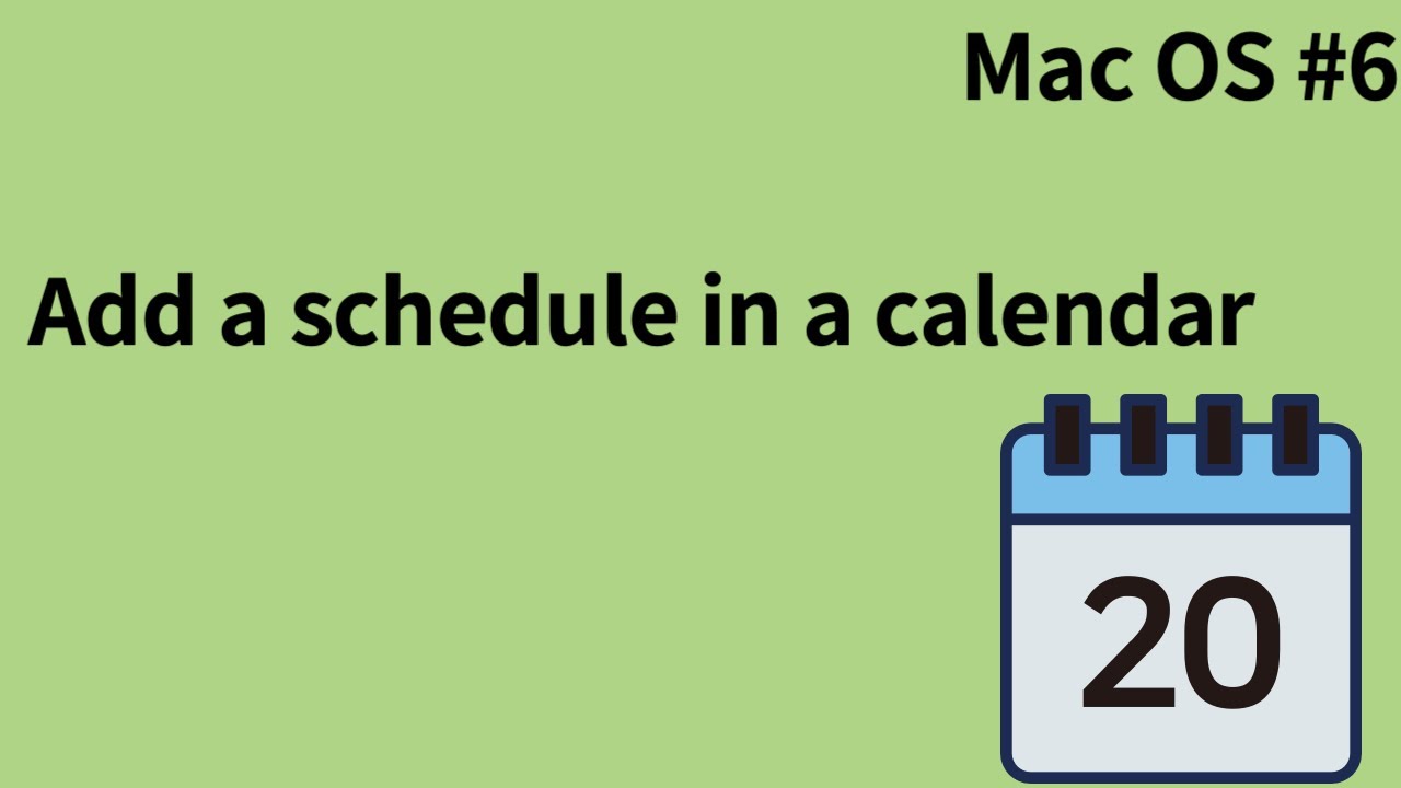 How to add a schedule in a calendar? - YouTube