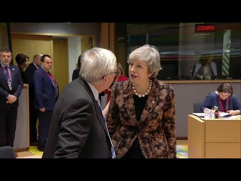 Theresa May and Jean-Claude Juncker caught on camera in tense exchange