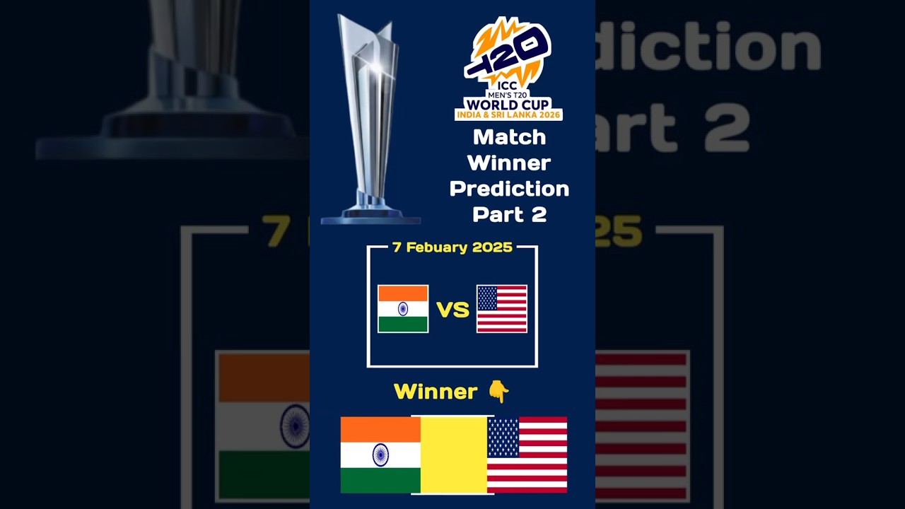 T20 World Cup 2026: Match Winner Prediction Part 2 🎯 IND vs USA 