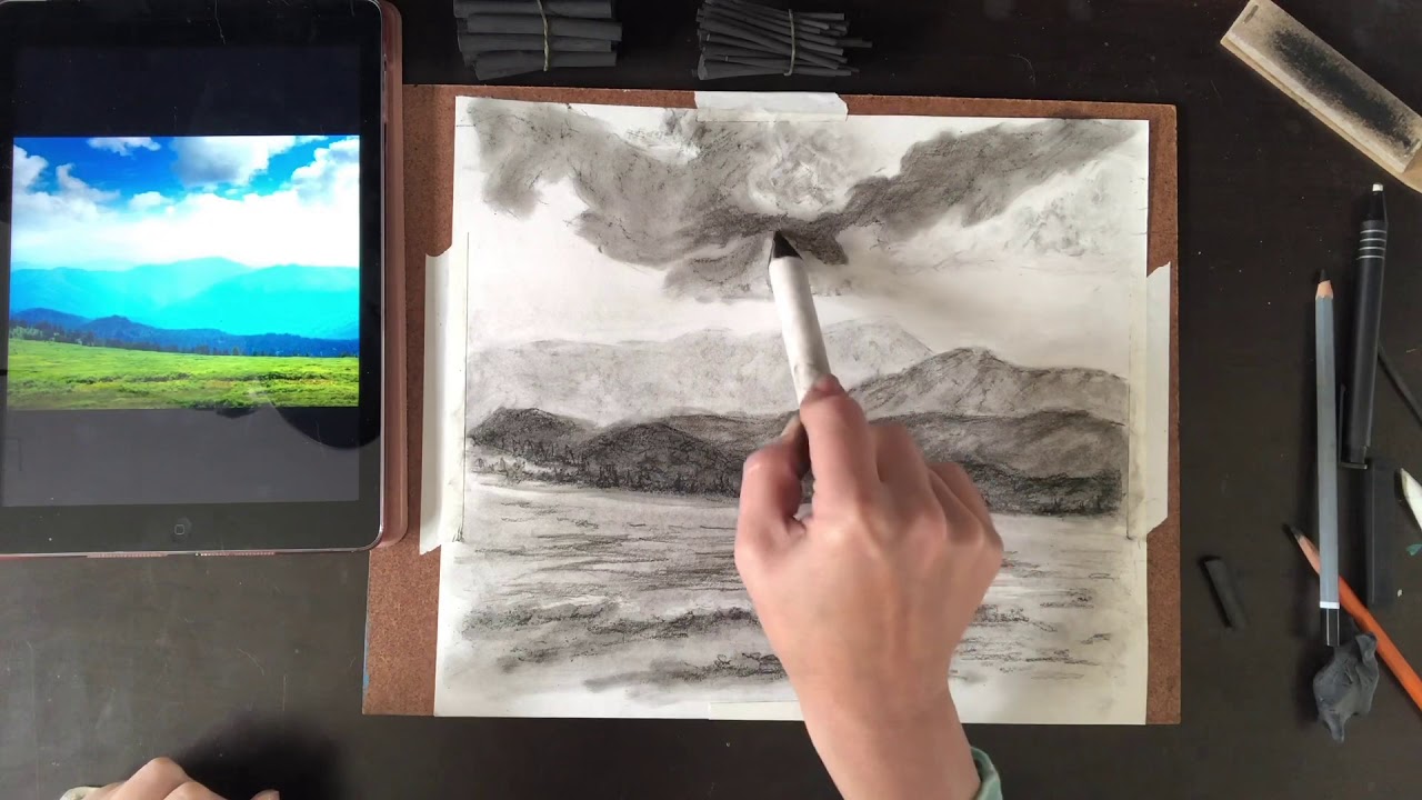 Atmospheric Perspective in Charcoal- Part 2