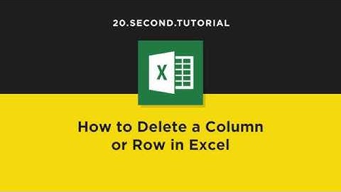 Delete Columns and Rows in Excel | Microsoft Excel Tutorial #7