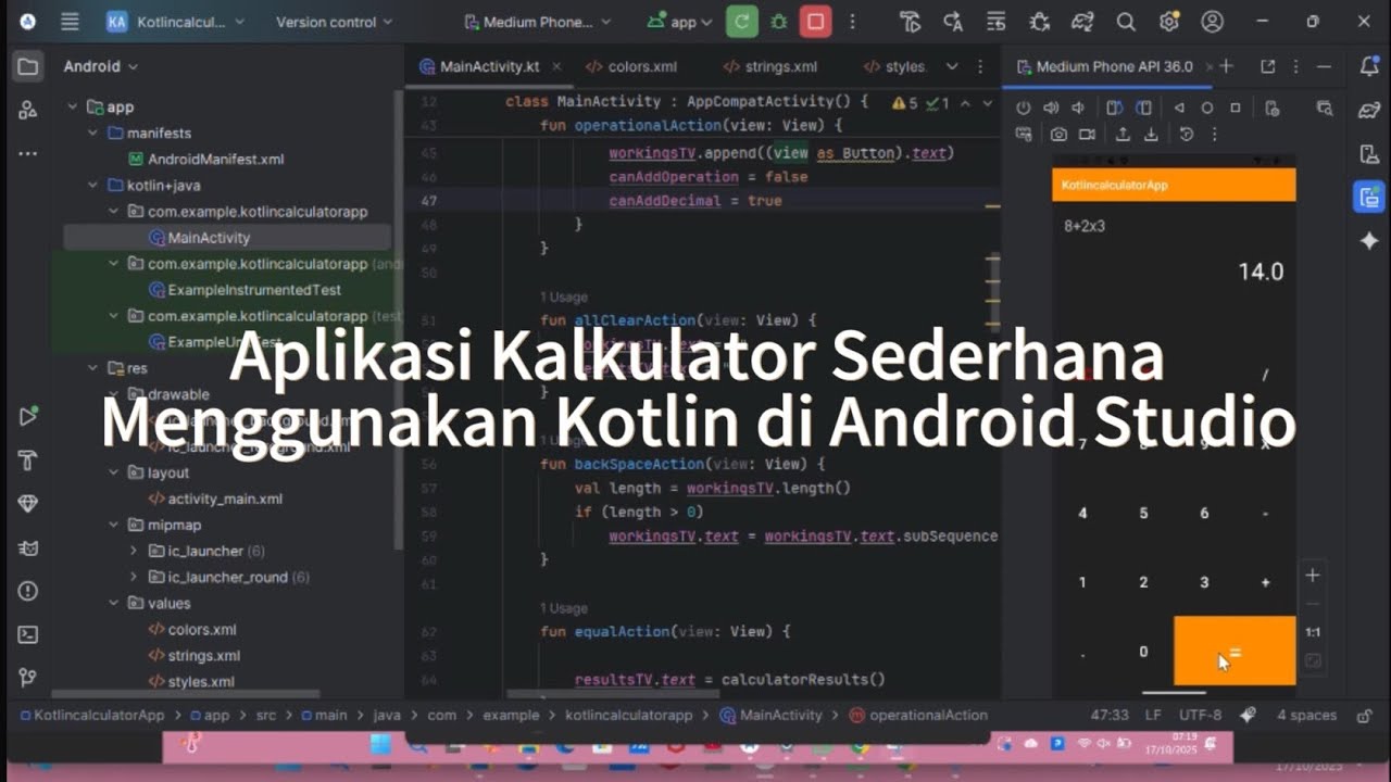 APLIKASI KALKULATOR SEDERHANA MENGGUNAKAN KOTLIN DI ANDROID STUDIO ...
