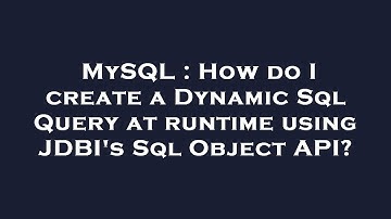 MySQL : How do I create a Dynamic Sql Query at runtime using JDBI