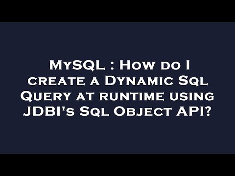 MySQL : How do I create a Dynamic Sql Query at runtime using JDBI's Sql Object API?