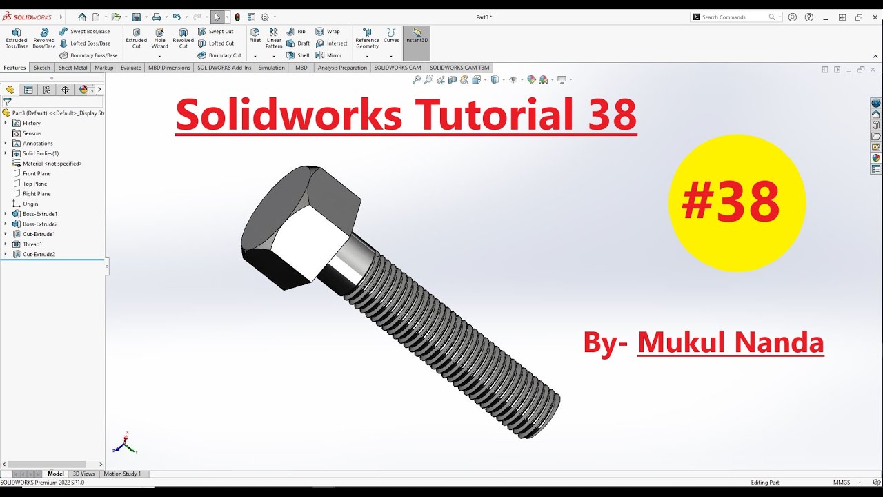 SolidWorks tutorial 38 SolidWorks Tutorial in Hindi || Learn SolidWorks Beginner to Advance Designer