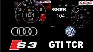 Audi s3 310 HP vs  VW Golf TCR GTI 290 HP Acceleration Sound 0 -250km/h