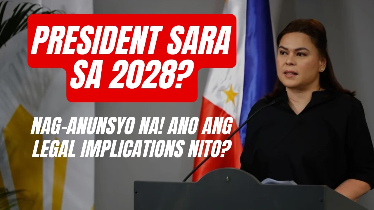 PRESIDENT SARA  SA 2028? | NAG-ANUNSYO NA! Ano Ang Legal Implications? | Atty. Bueno Explains 