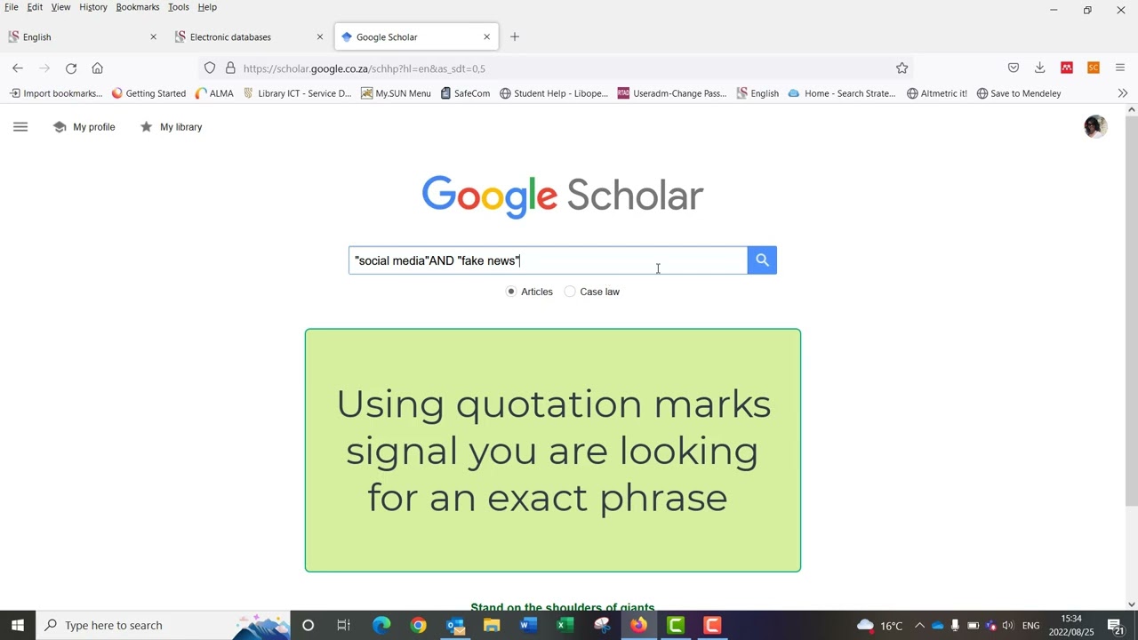 Google Scholar database