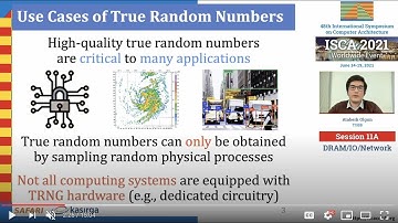 QUAC-TRNG: High-Throughput True Random Numbers in DRAM -- Q/A Session at ISCA