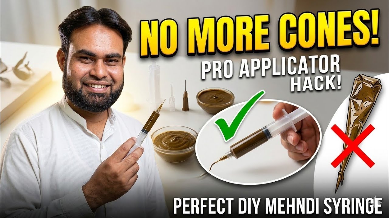 Perfect Mehndi Syringe making at Home |Mehndi applicator tool || injection mehndi