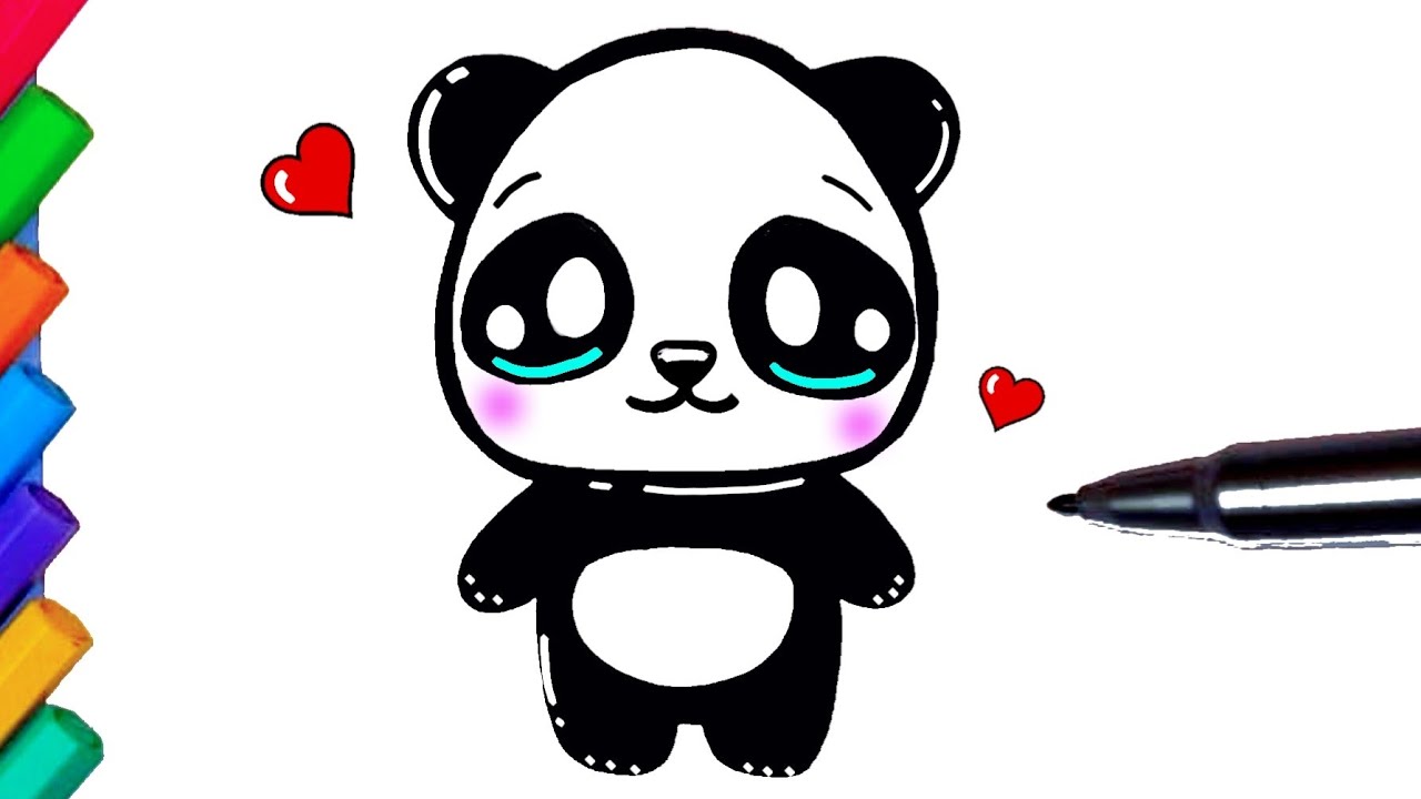 URSO PANDA FOFO Como desenhar cute panda bear ❤ Dibujos Desenhos Kawaii,  Desenhos para Desenhar 