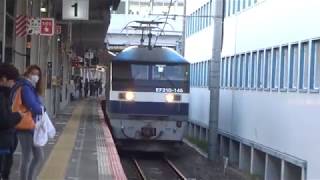 JR貨物 EF210-145号機（吹田）＋コキ25両　貨物列車1070レ(約8時間遅れ）2019.03.16