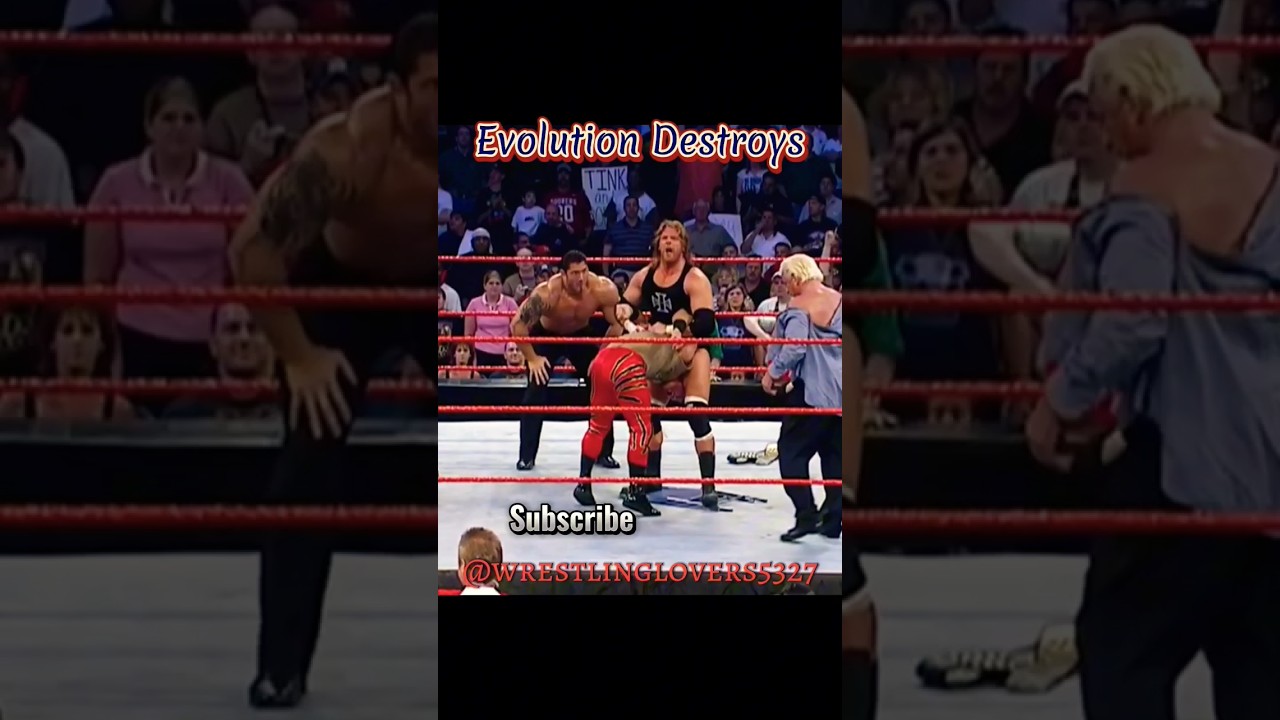Evolution attacks Benoit Michaels Foley RAW 2004 | Evolution destroys Benoit Michaels Foley RAW 2004