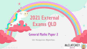 2021 General Maths QLD Paper 2 Q6 Hungarian Algorithm