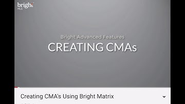 Creating A CMA using BRIGHT MLS