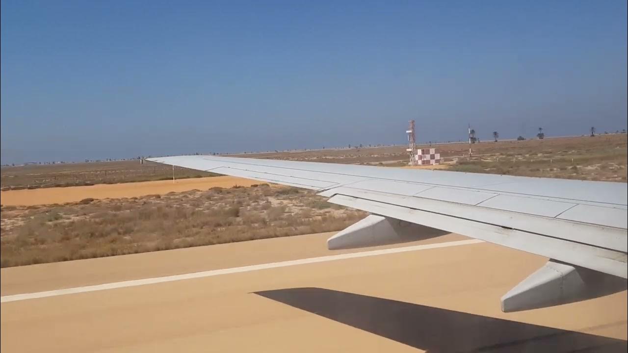 Take off from Djerba airport in Tunisia. View from the airbus. YouTube