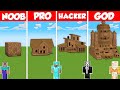 DIRT GRASS BASE HOUSE BUILD CHALLENGE - Minecraft Battle: NOOB vs PRO vs HACKER vs GOD / Animation