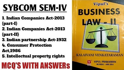 SYBCOM SEM-IV | BUSINESS LAW-II |ALL MODULES MCQ